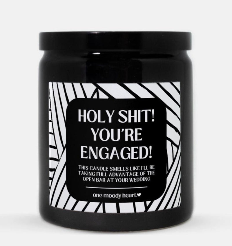 Holy Shit You're Engaged Candle (Modern Style)